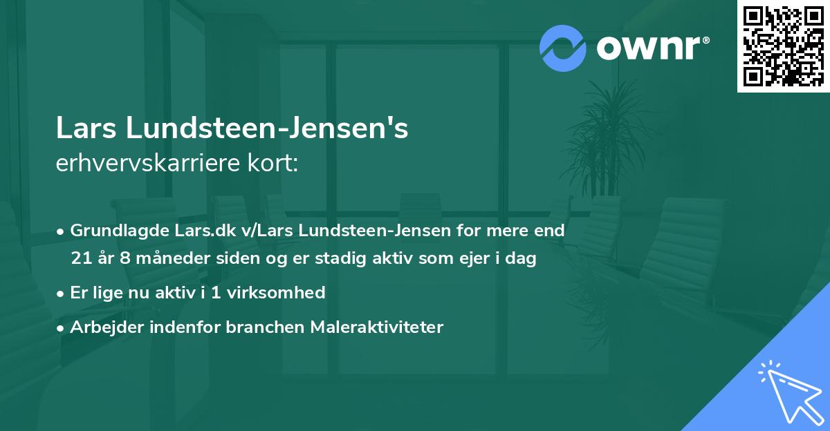 Lars Lundsteen-Jensen's erhvervskarriere kort
