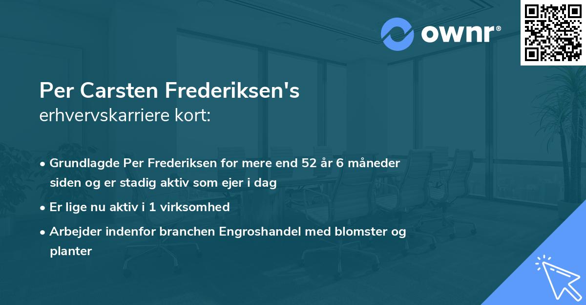 Per Carsten Frederiksen's erhvervskarriere kort
