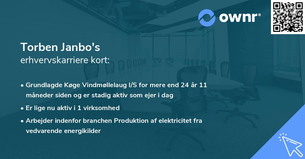 Torben Janbo's erhvervskarriere kort