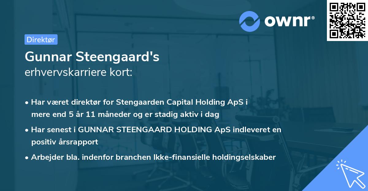 Gunnar Steengaard's erhvervskarriere kort