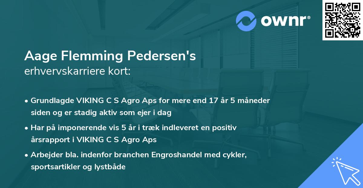 Aage Flemming Pedersen's erhvervskarriere kort