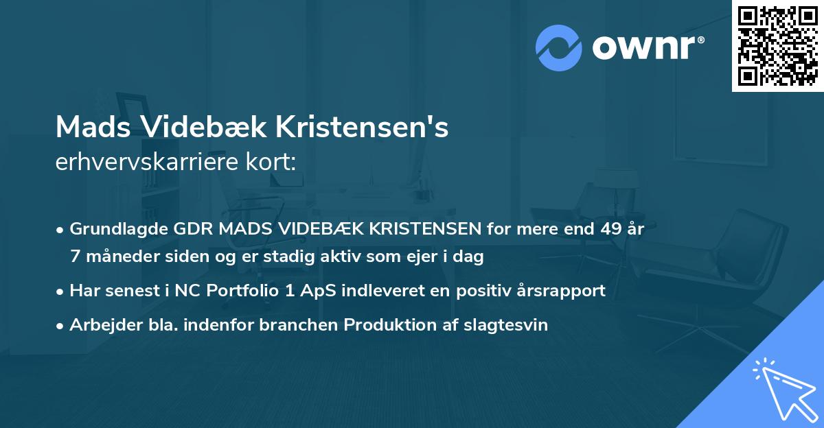 Mads Videbæk Kristensen's erhvervskarriere kort