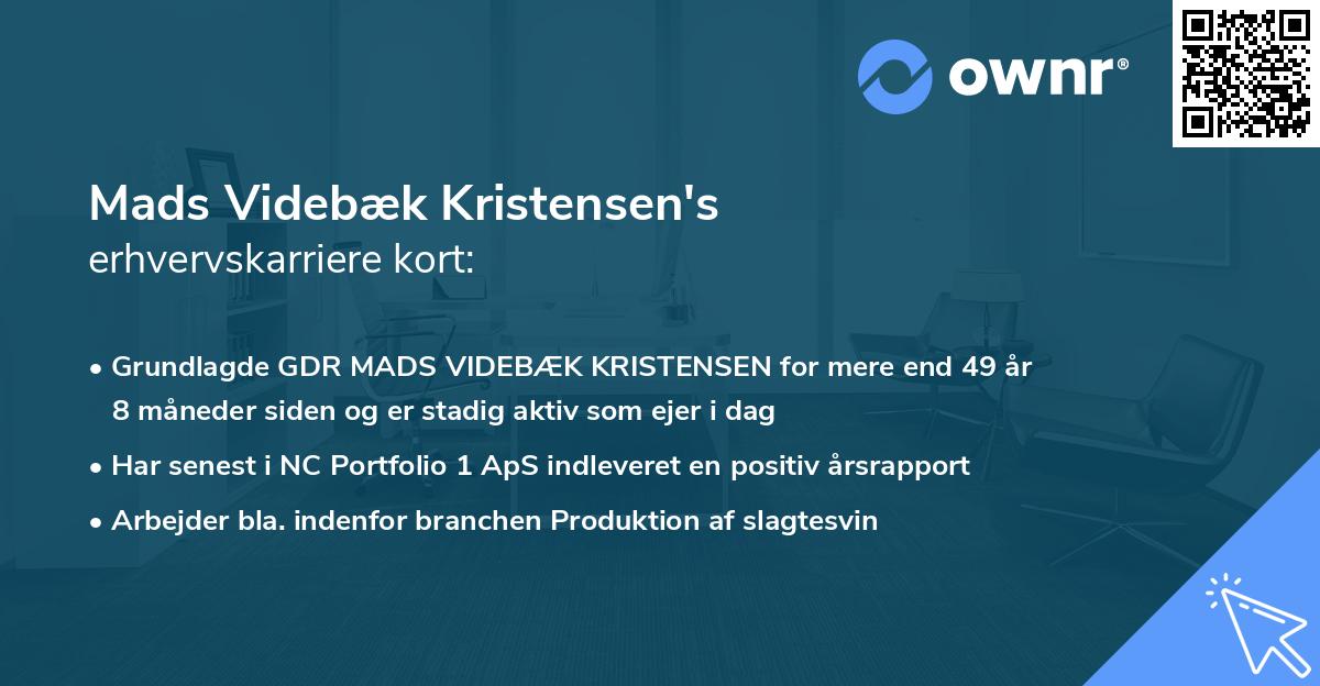 Mads Videbæk Kristensen's erhvervskarriere kort