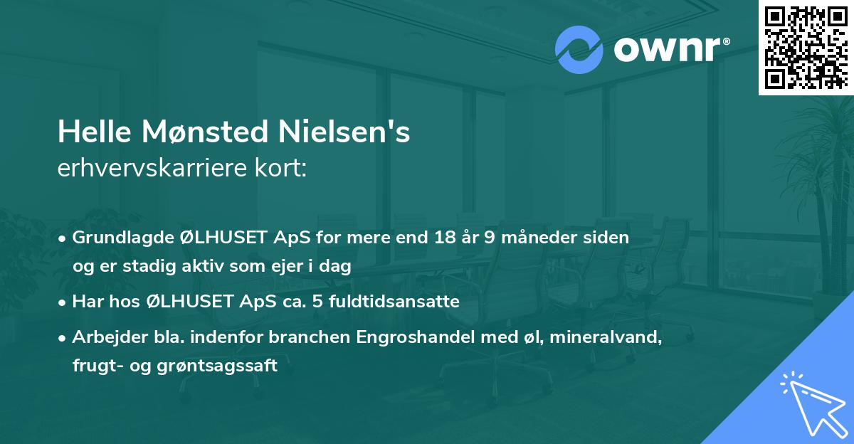 Helle Mønsted Nielsen's erhvervskarriere kort