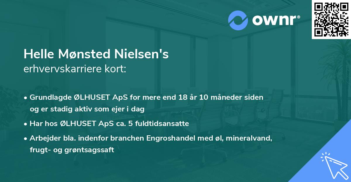 Helle Mønsted Nielsen's erhvervskarriere kort