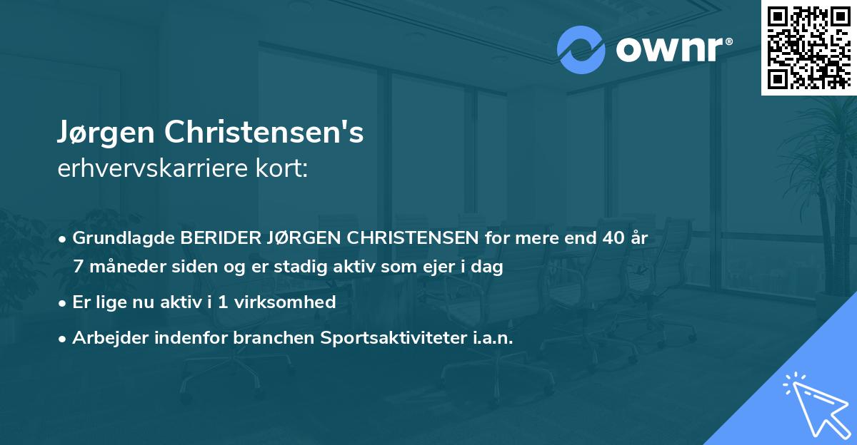 Jørgen Christensen's erhvervskarriere kort