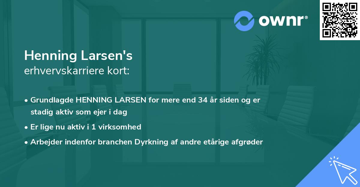 Henning Larsen's erhvervskarriere kort