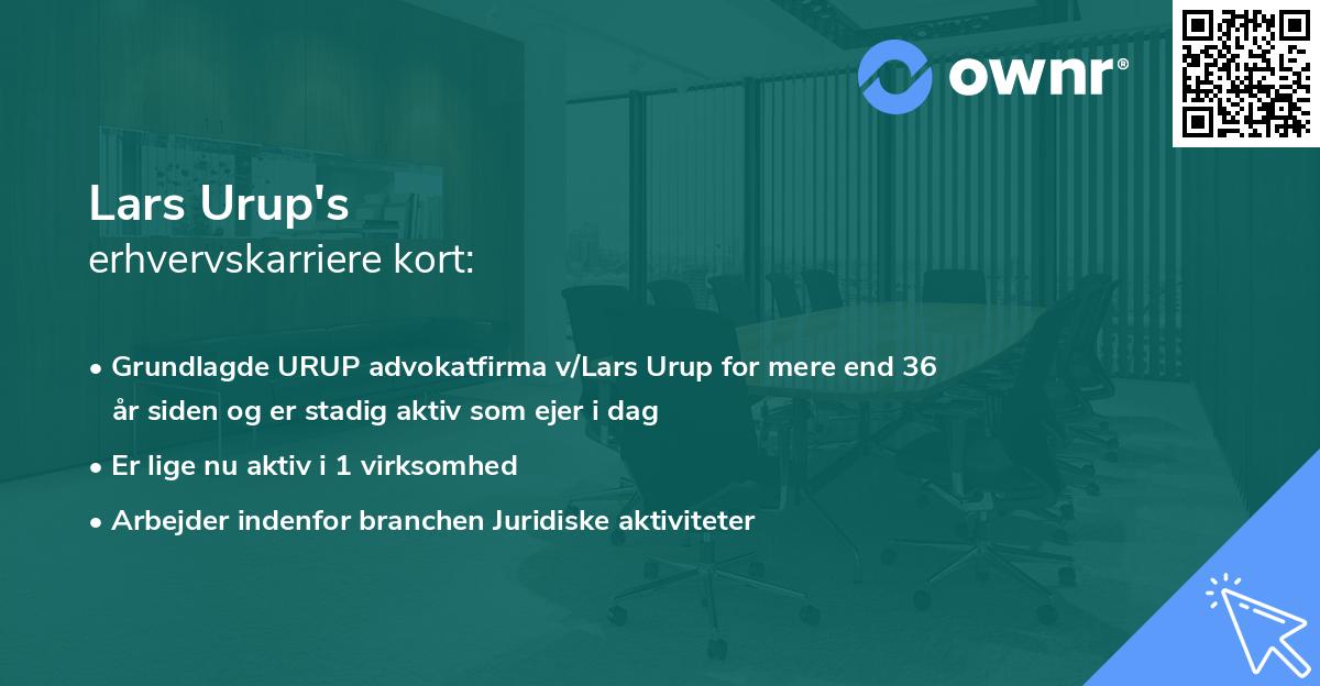 Lars Urup's erhvervskarriere kort
