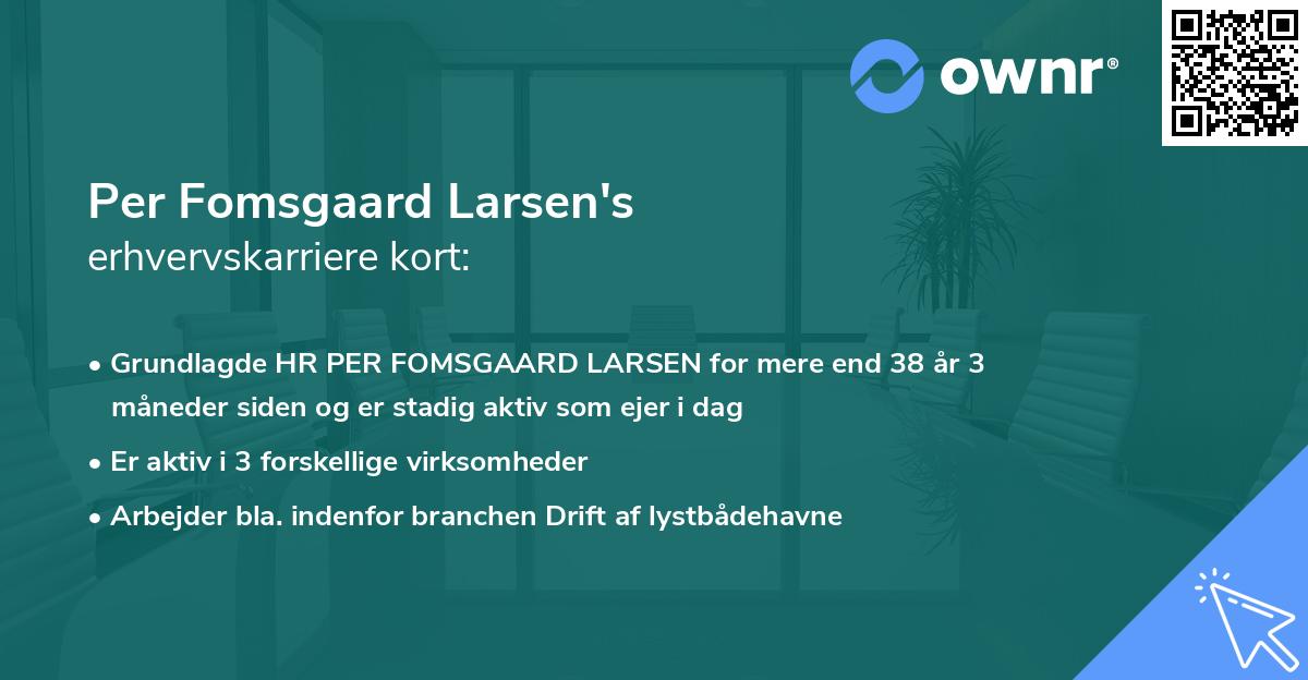 Per Fomsgaard Larsen's erhvervskarriere kort