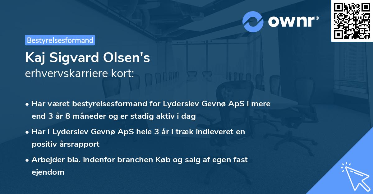 Kaj Sigvard Olsen's erhvervskarriere kort