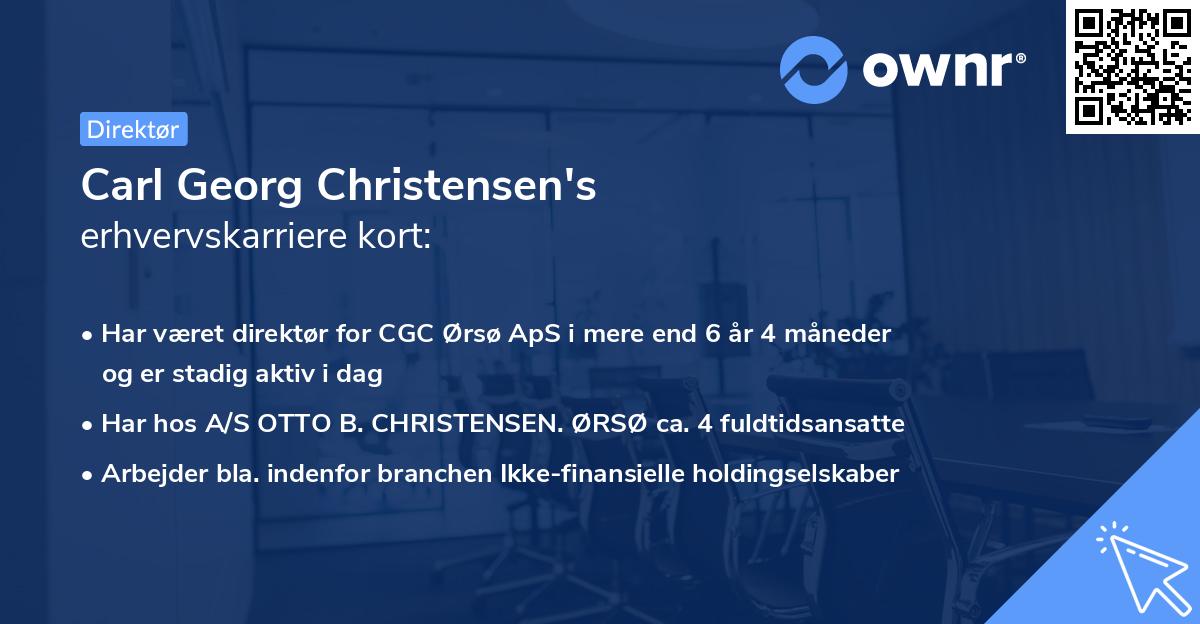 Carl Georg Christensen's erhvervskarriere kort