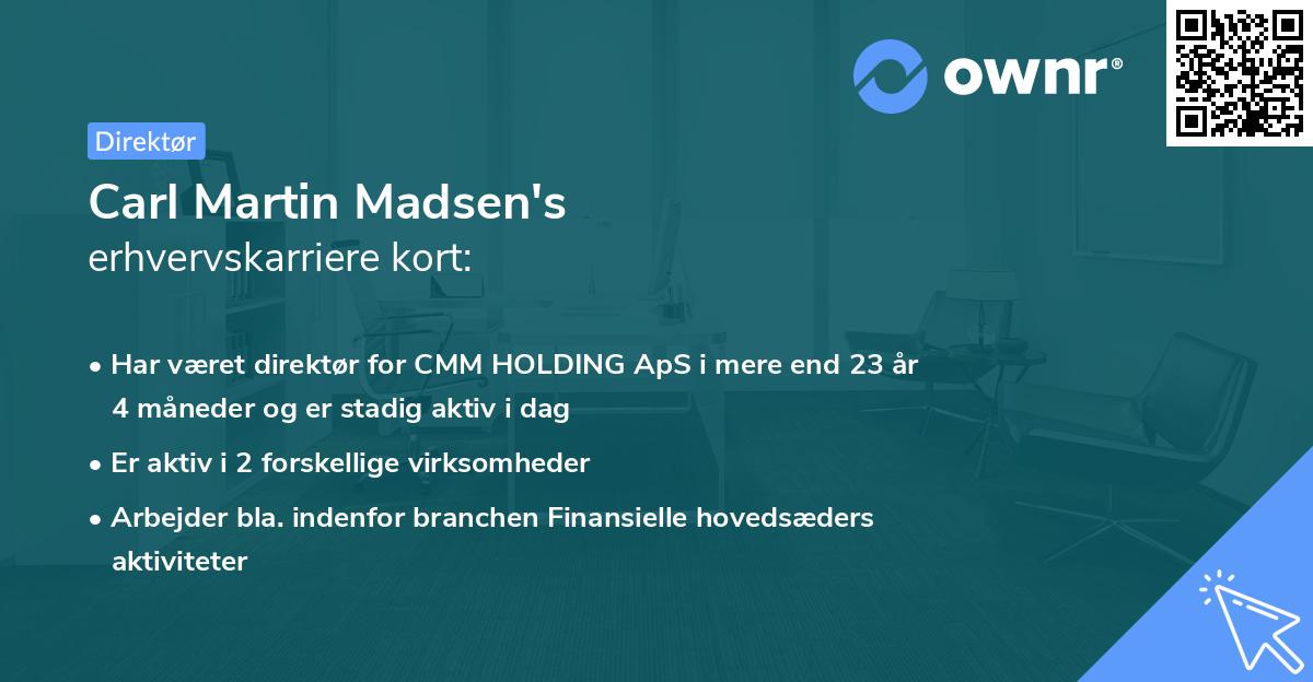 Carl Martin Madsen's erhvervskarriere kort