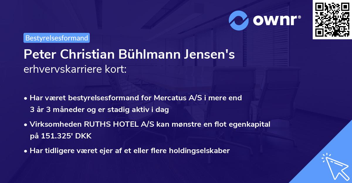 Peter Christian Bühlmann Jensen's erhvervskarriere kort