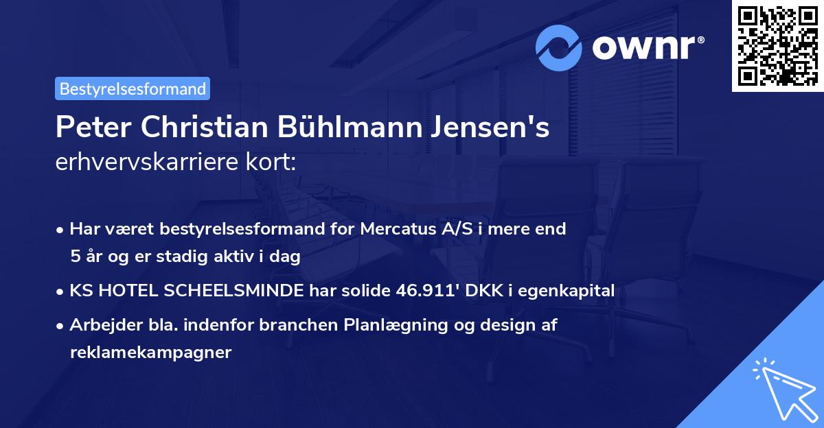 Peter Christian Bühlmann Jensen's erhvervskarriere kort