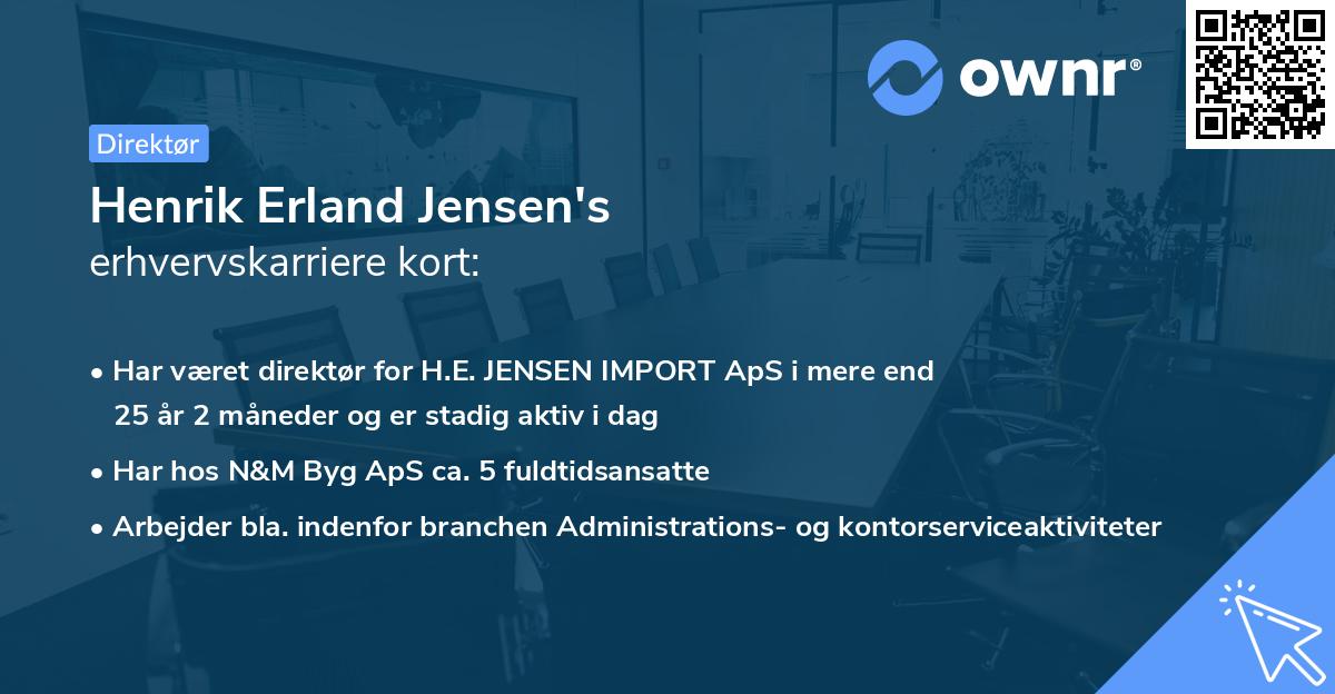 Henrik Erland Jensen's erhvervskarriere kort