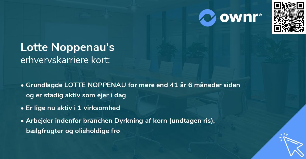 Lotte Noppenau's erhvervskarriere kort
