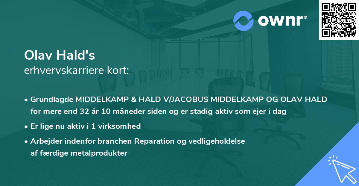 Olav Hald's erhvervskarriere kort