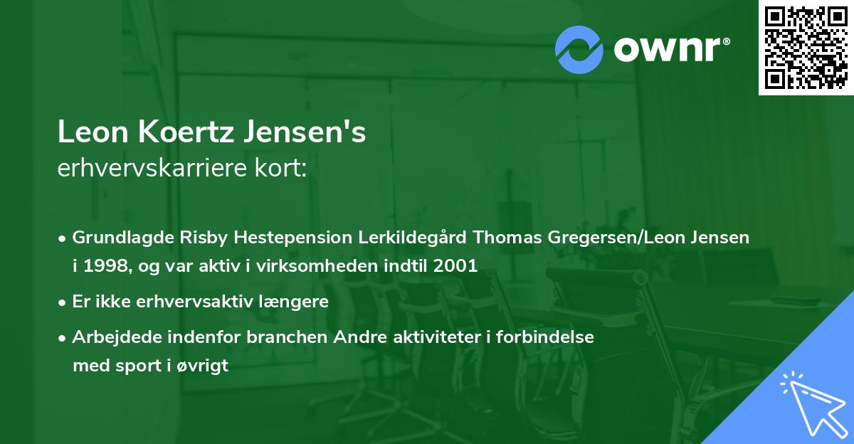 Leon Koertz Jensen's erhvervskarriere kort