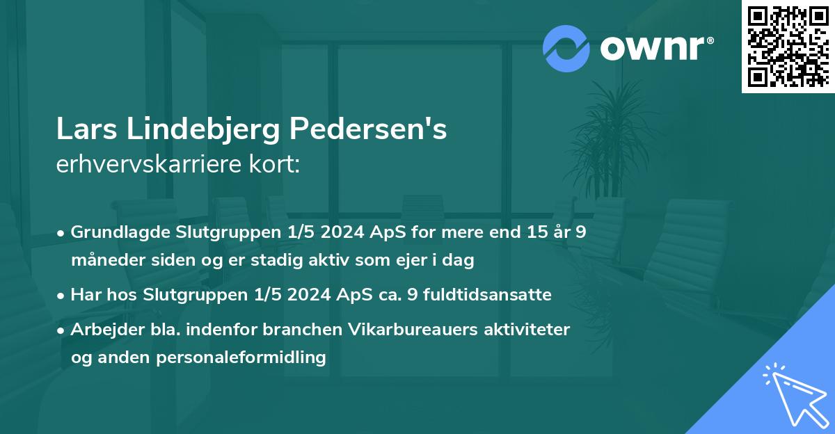 Lars Lindebjerg Pedersen's erhvervskarriere kort