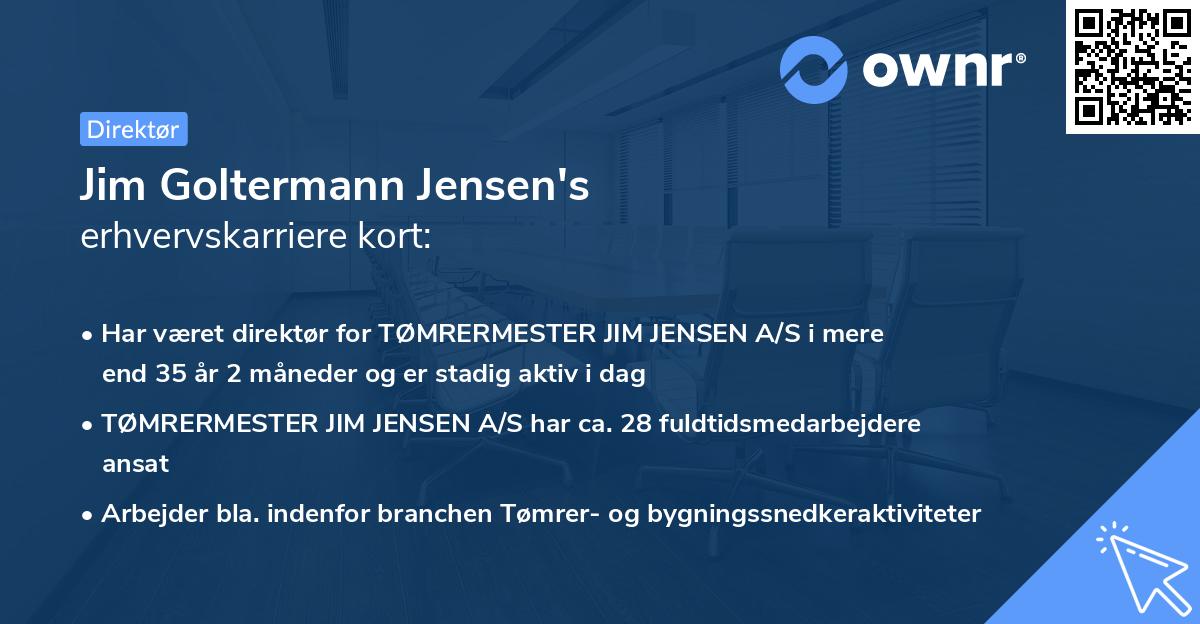 Jim Goltermann Jensen's erhvervskarriere kort