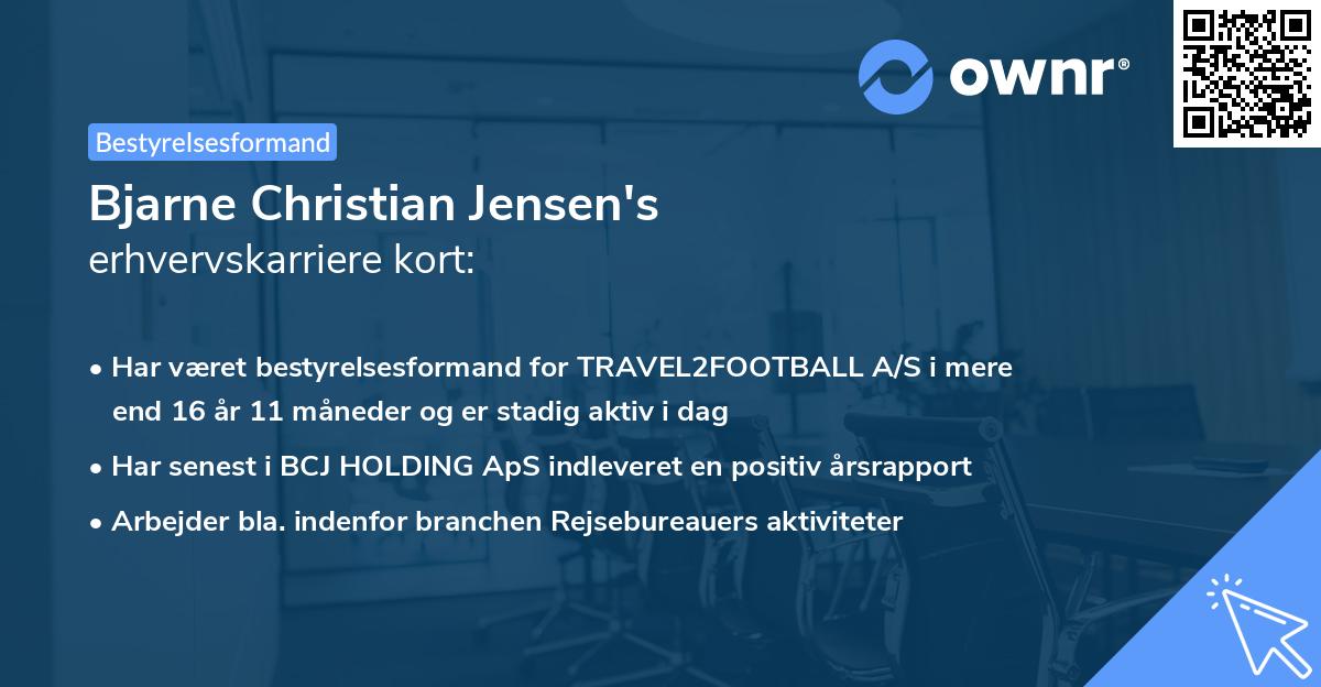 Bjarne Christian Jensen's erhvervskarriere kort