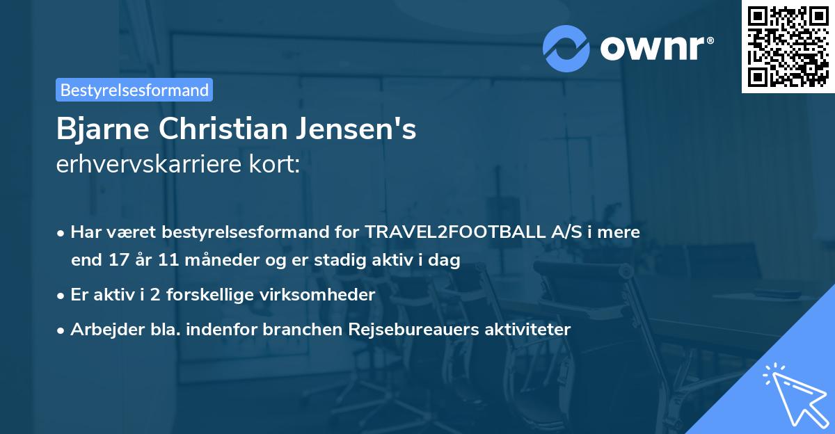 Bjarne Christian Jensen's erhvervskarriere kort