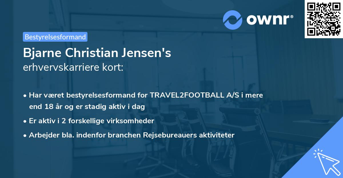 Bjarne Christian Jensen's erhvervskarriere kort