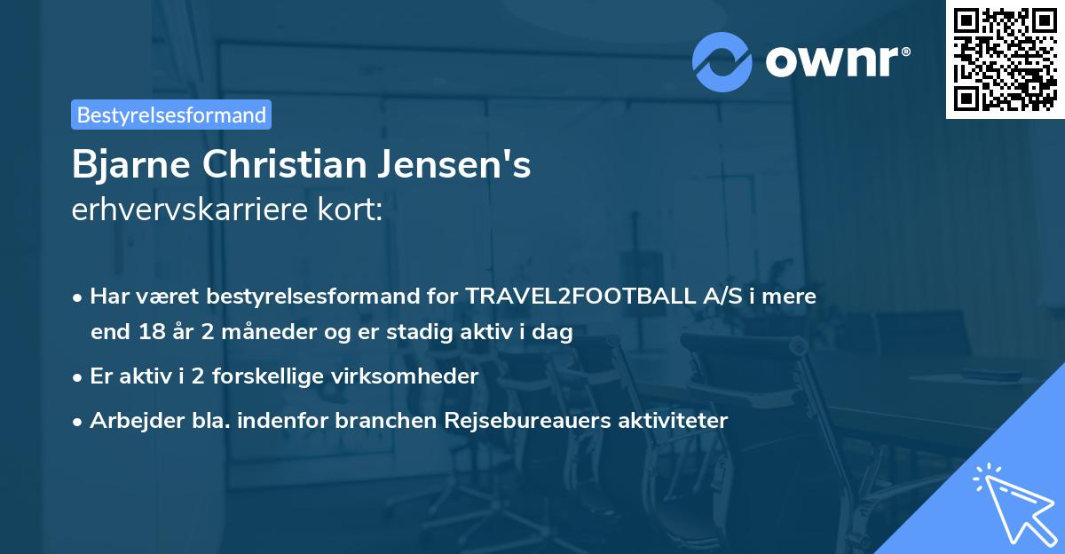 Bjarne Christian Jensen's erhvervskarriere kort