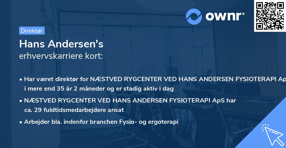 Hans Andersen's erhvervskarriere kort