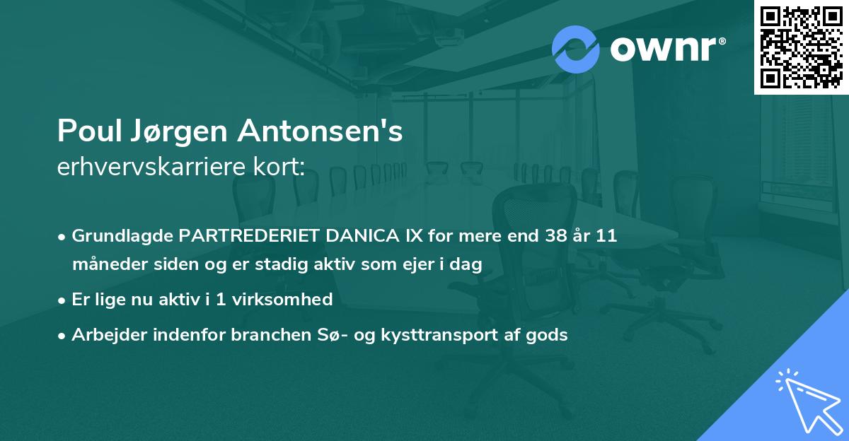 Poul Jørgen Antonsen's erhvervskarriere kort