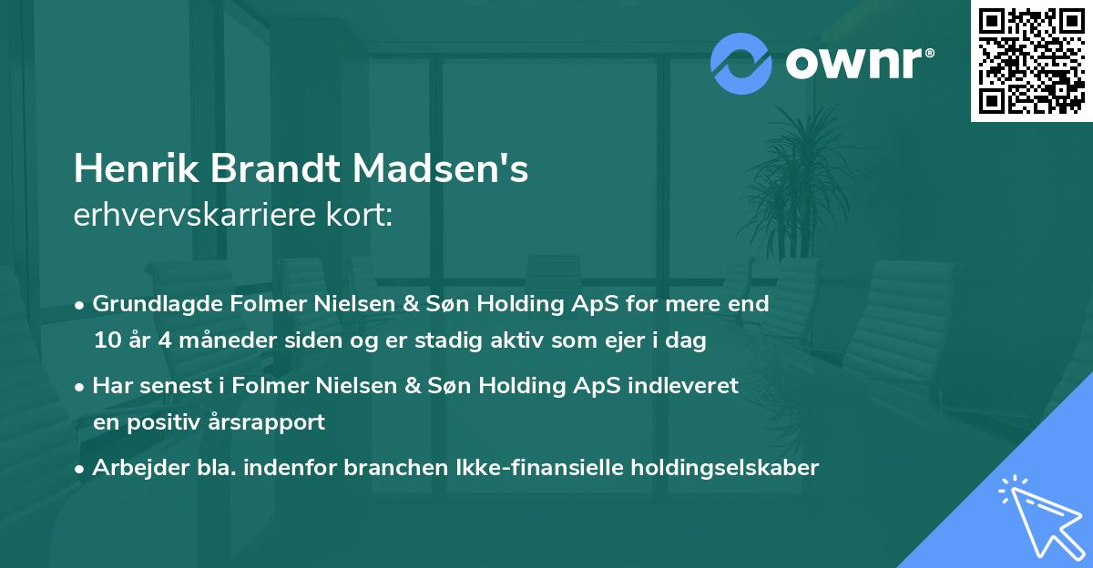 Henrik Brandt Madsen's erhvervskarriere kort