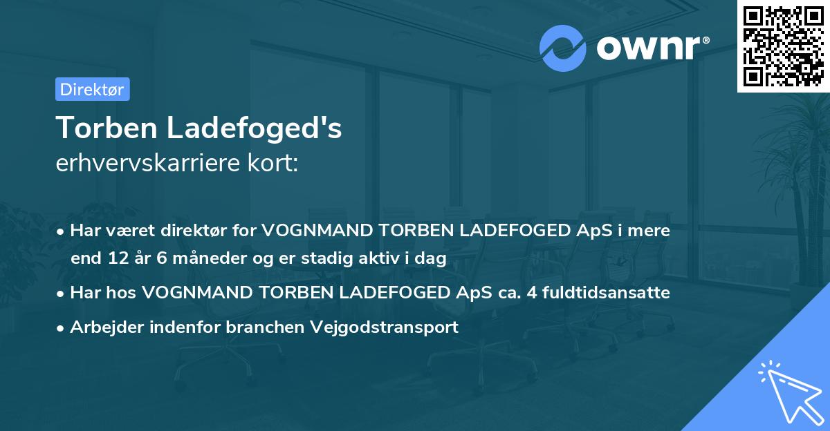 Torben Ladefoged's erhvervskarriere kort