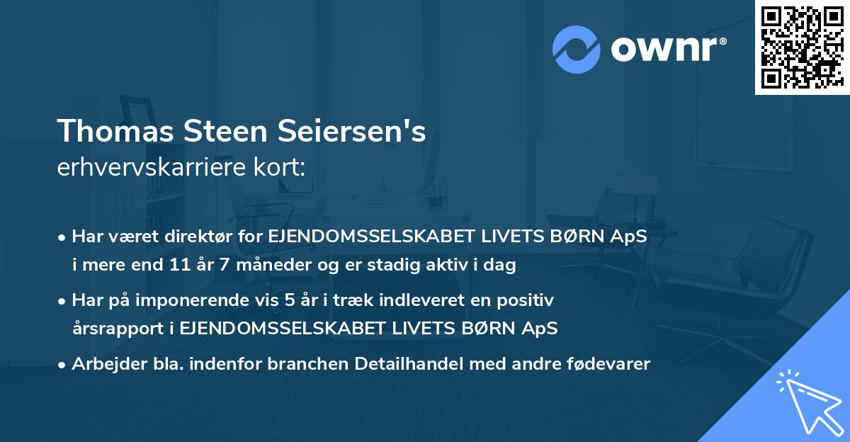 Thomas Steen Seiersen's erhvervskarriere kort