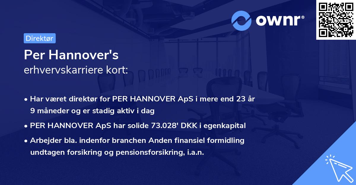 Per Hannover's erhvervskarriere kort