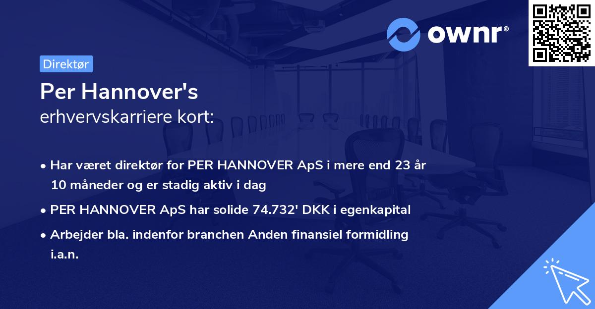 Per Hannover's erhvervskarriere kort