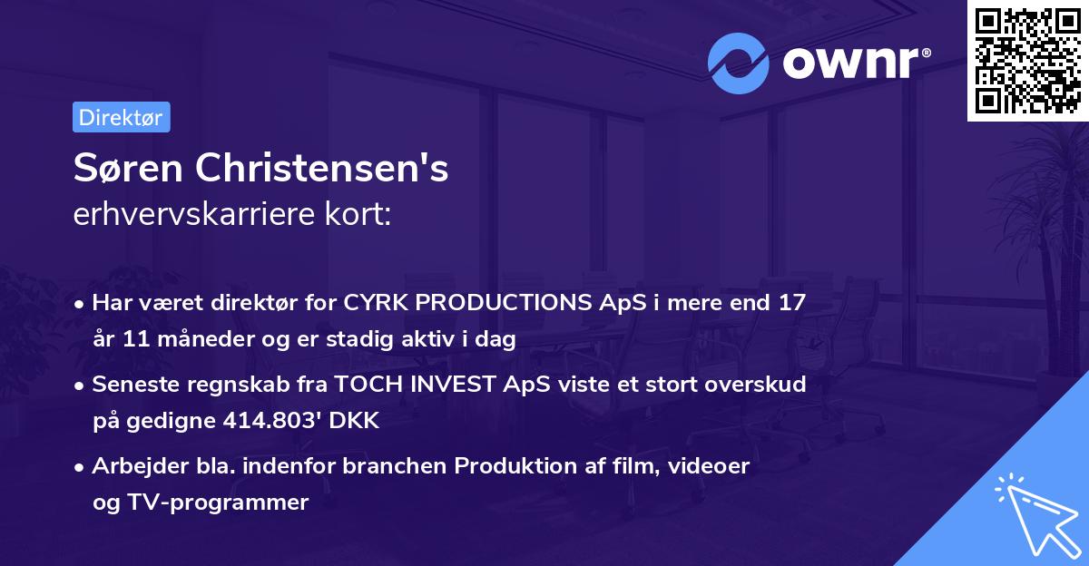 Søren Christensen's erhvervskarriere kort