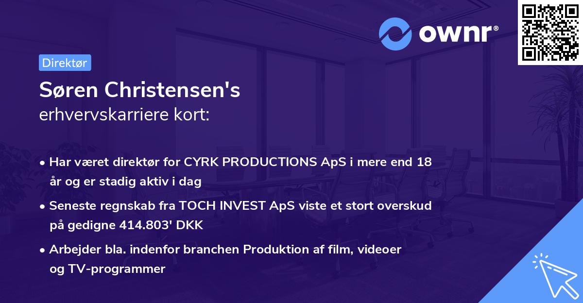 Søren Christensen's erhvervskarriere kort