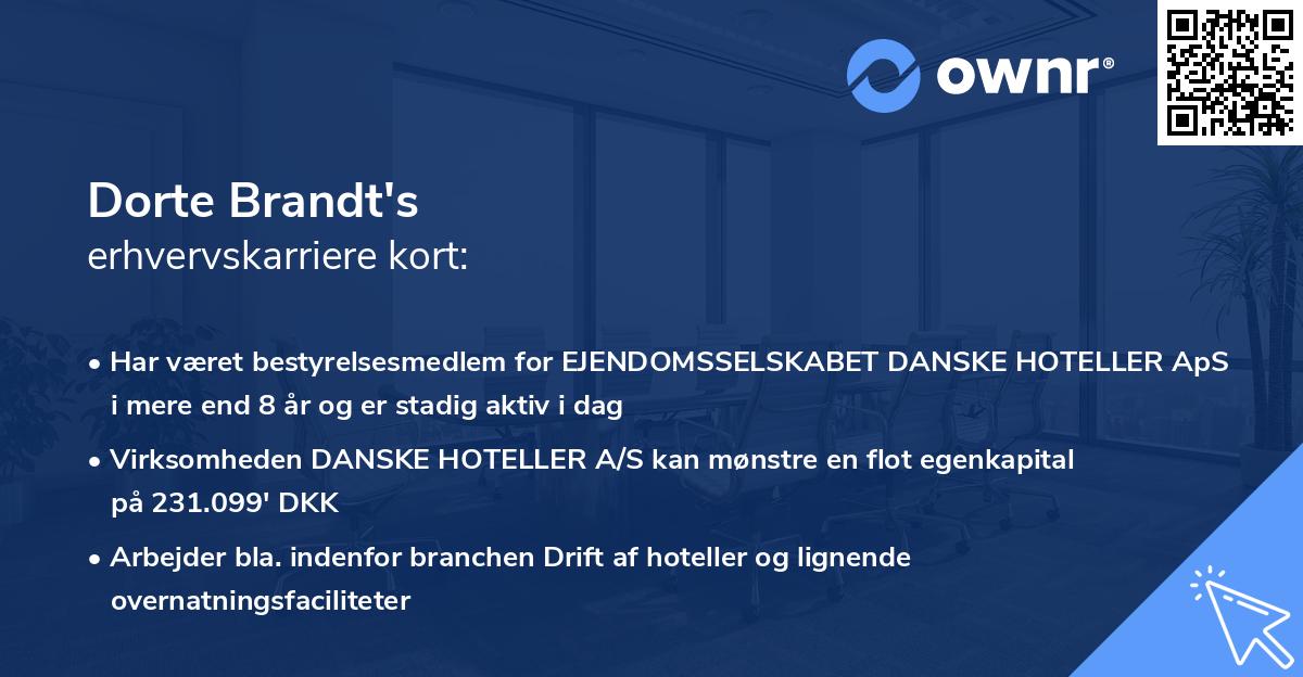 Dorte Brandt's erhvervskarriere kort