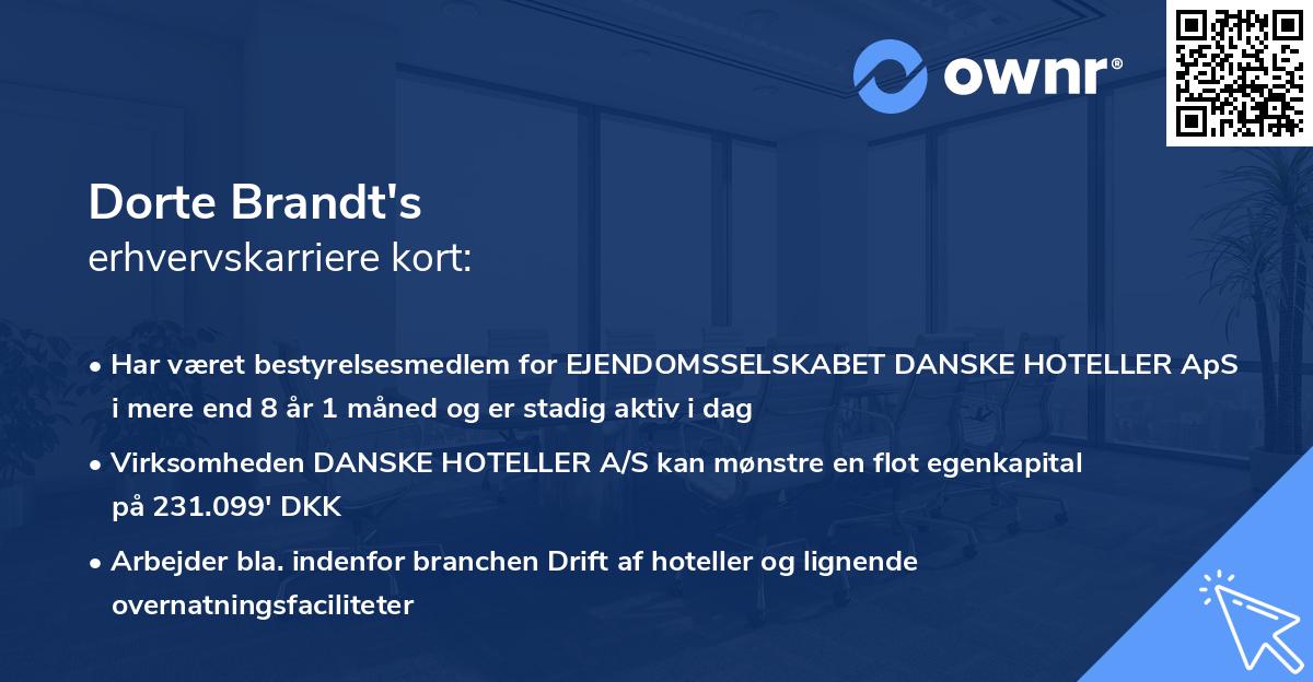 Dorte Brandt's erhvervskarriere kort