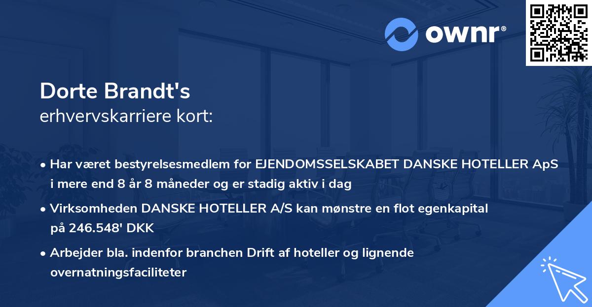 Dorte Brandt's erhvervskarriere kort