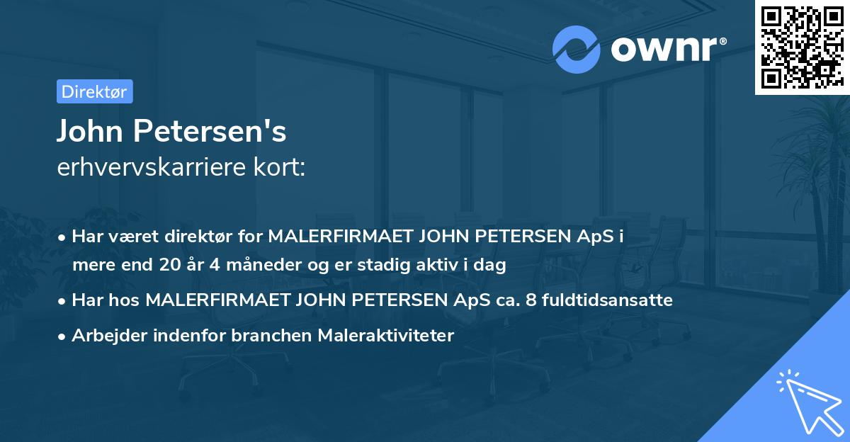 John Petersen's erhvervskarriere kort