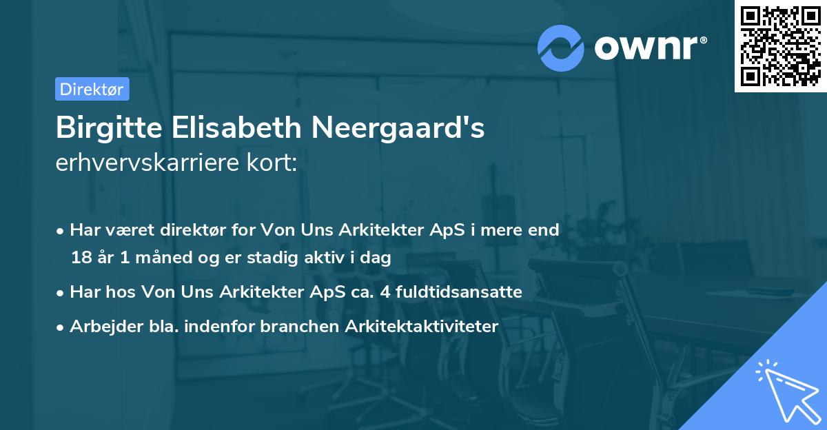 Birgitte Elisabeth Neergaard's erhvervskarriere kort