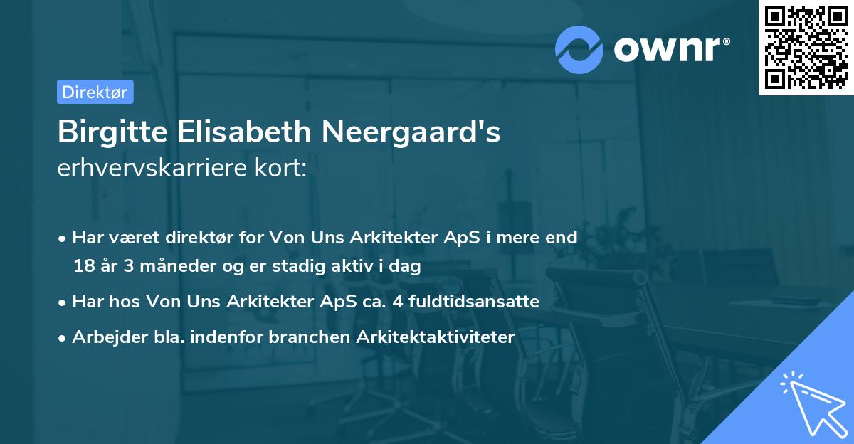 Birgitte Elisabeth Neergaard's erhvervskarriere kort