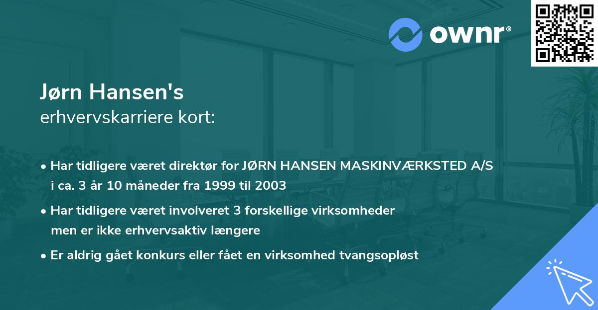 Jørn Hansen's erhvervskarriere kort
