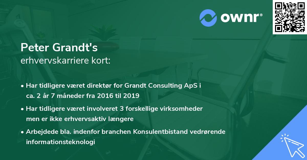 Peter Grandt's erhvervskarriere kort