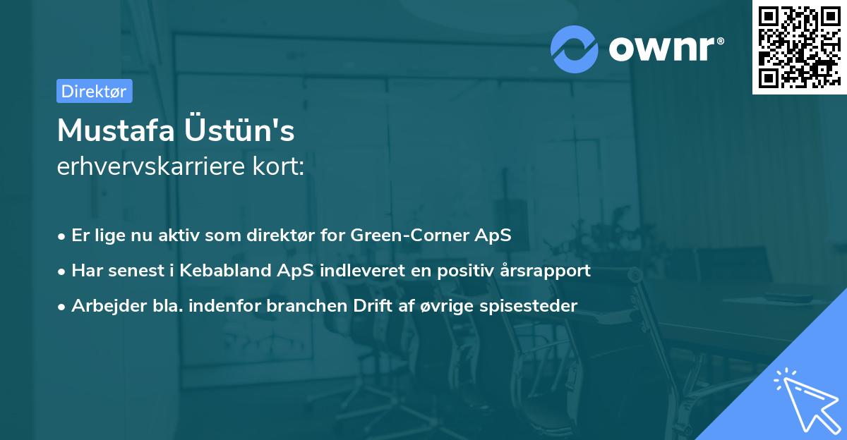 Mustafa Üstün's erhvervskarriere kort