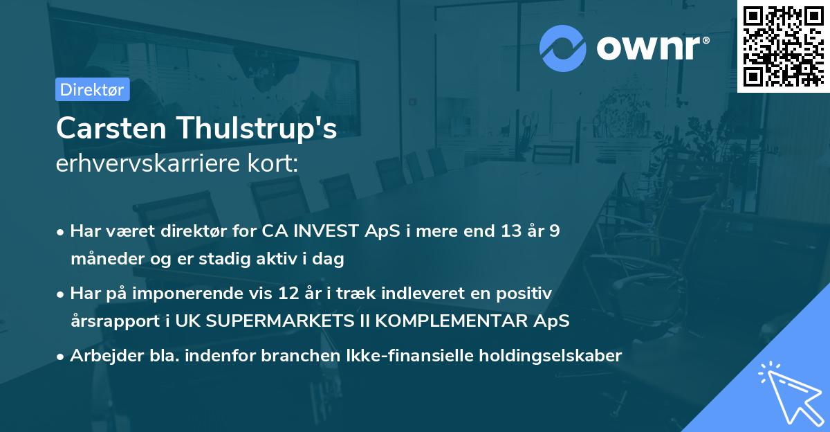Carsten Thulstrup's erhvervskarriere kort