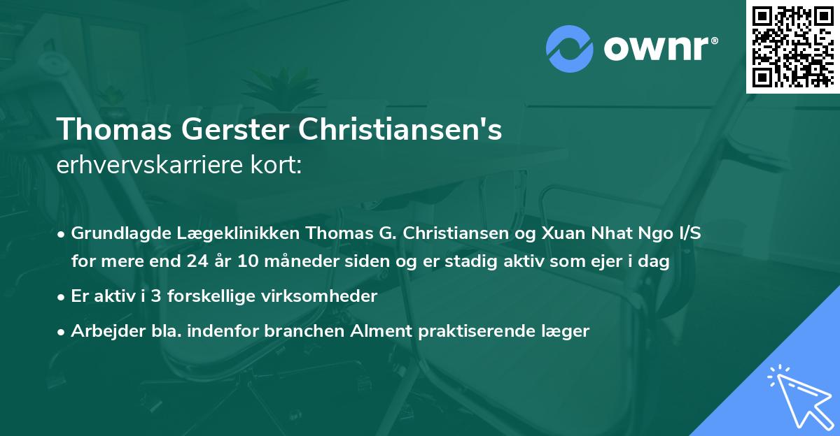 Thomas Gerster Christiansen's erhvervskarriere kort