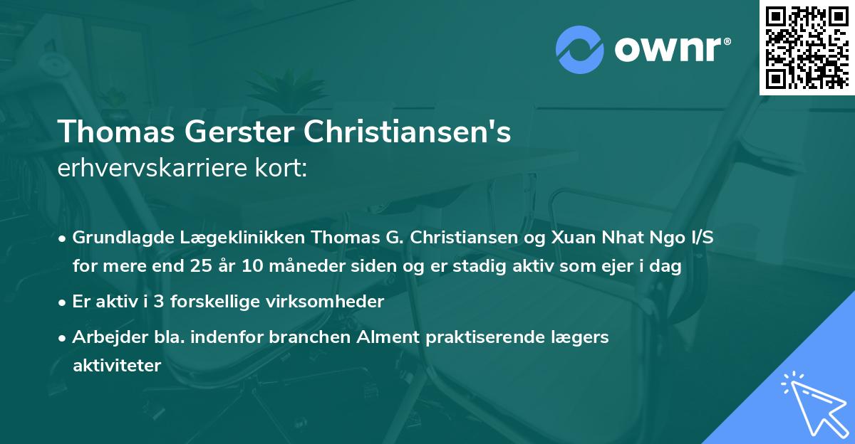Thomas Gerster Christiansen's erhvervskarriere kort