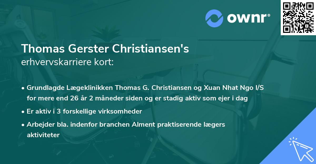 Thomas Gerster Christiansen's erhvervskarriere kort